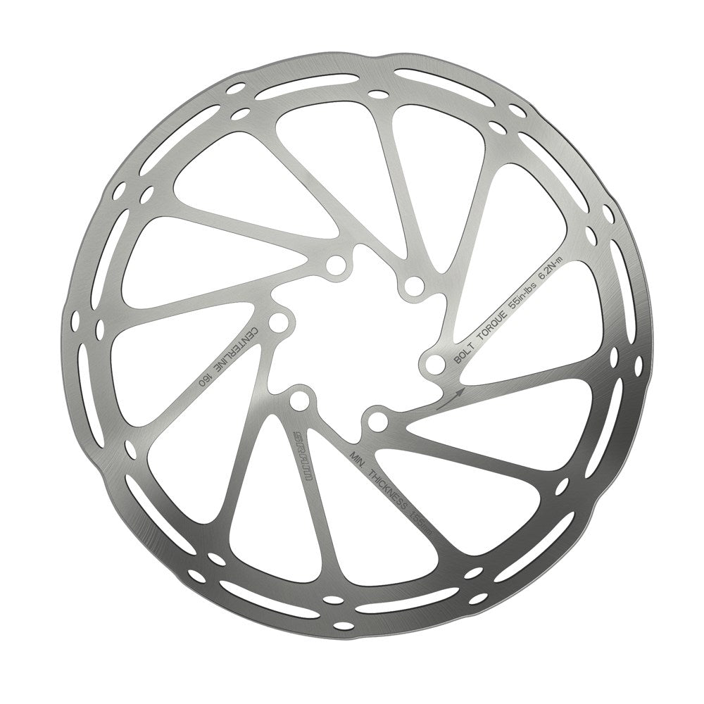 SRAM CenterLine 2-Piece 180mm 6-bolt Rotor with Rounded Edge, Ti Bolts Cycling Parts - Brake - Disc Brake Rotors SRAM