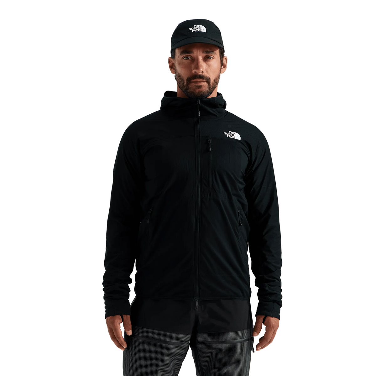 The North Face M Summit FUTUREFLEECE Overlay Hoodie Winter Apparel - Winter Apparel Mens Mid Layer Top The North Face Large TNF Black