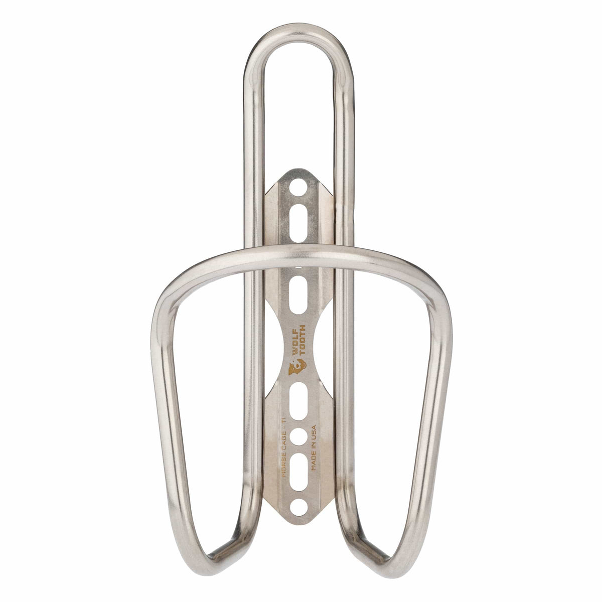 Wolf Tooth Morse Bottle Cage - Titanium, Silver Cycling Accessories - Water Bottle Cage Wolf Tooth