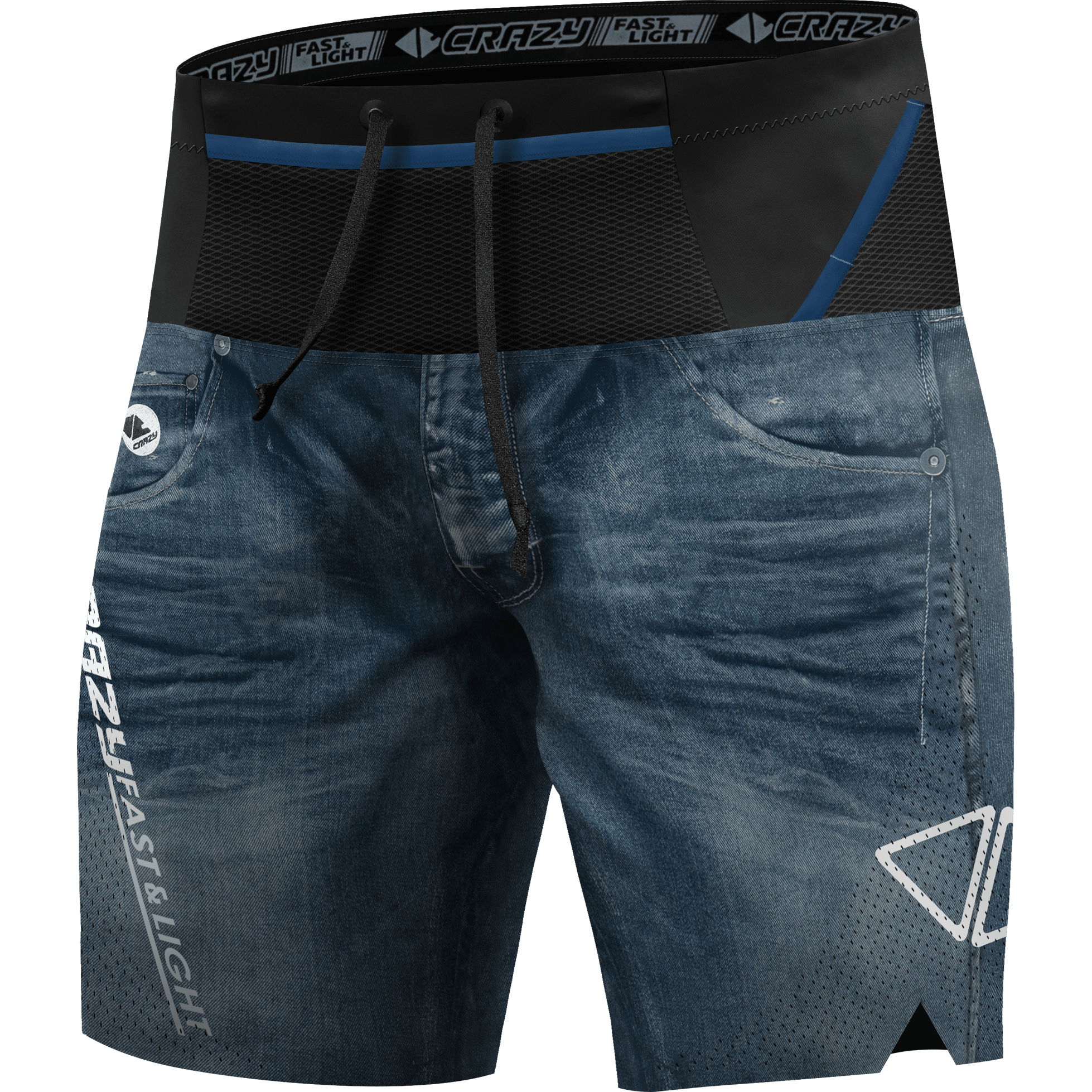 Crazy M Short Flash Summer Apparel - Mens Crazy Small Print Light Jeans 