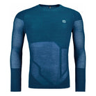 Ortovox M Merino Thermovent Long Sleeve Winter Apparel - Winter Apparel Mens Base Layer Top Ortovox Small Petrol Blue 