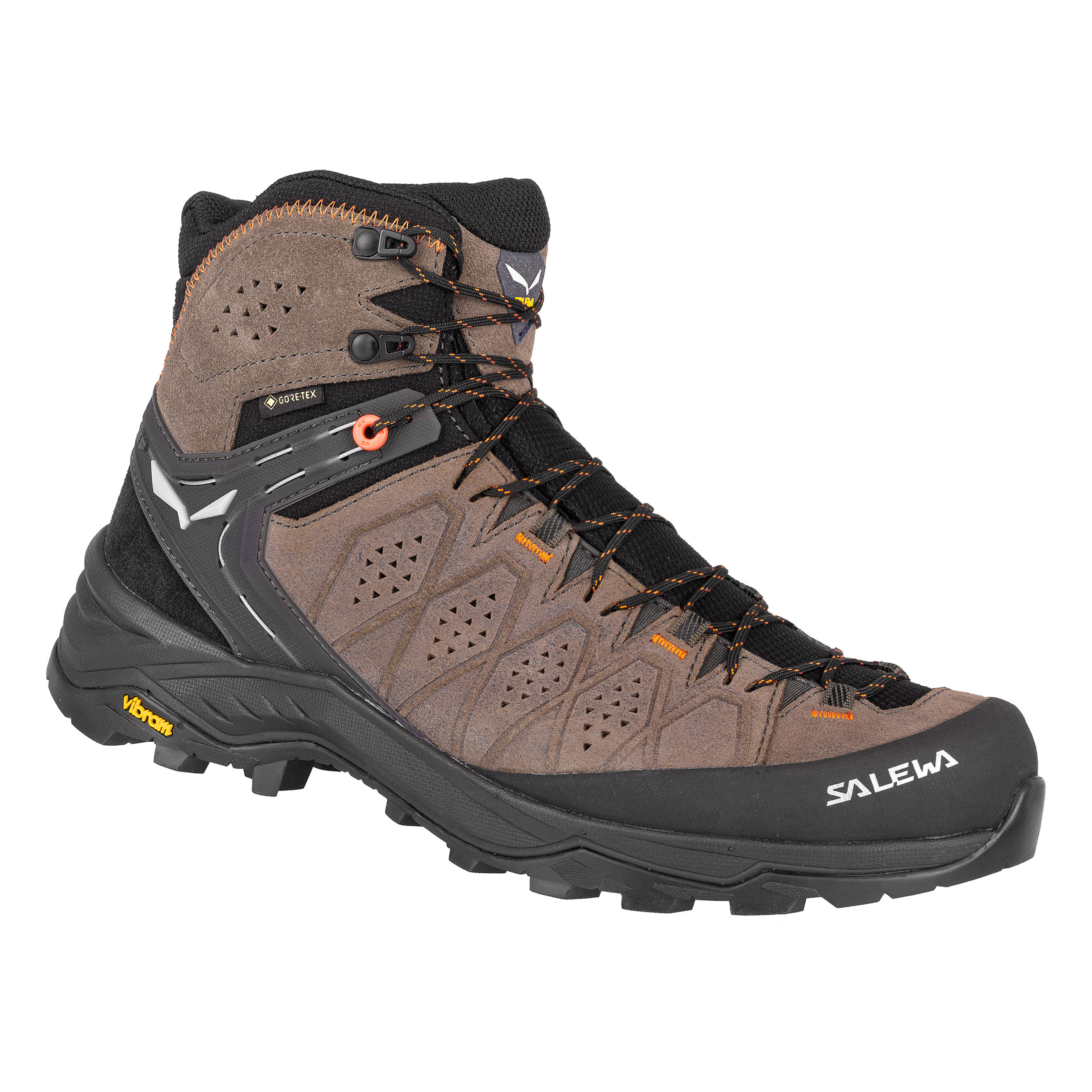 Salewa M Alp Trainer 2 Mid Gtx Hiking Shoe Summer Footwear - Hiking Footwear - Mens Salewa 9 Wallnut/Fluo Orange 