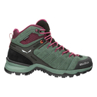 Salewa W Alp Mate Mid WP Hiking Shoe Summer Footwear - Hiking Footwear - Womens Salewa 6.5 Duck Green/Rhododendon 