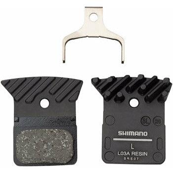 Shimano L03A Resin Disc Brake Pads - Resin, Aluminum Backed, Finned, Fits 105 BR-R7070, BR-RS405, BR-R9170, and BR-R8070 - Cripple Creek Backcountry