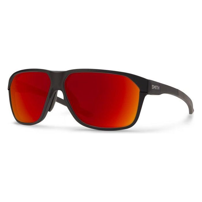 Smith Leadout Sunglasses Eyewear - Sunglasses Smith Optics Matte Black | ChromaPop Red Mirror  